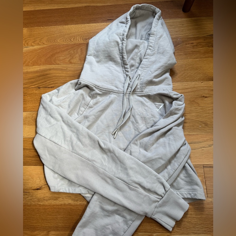 Gymshark Tan Cropped Hoodie